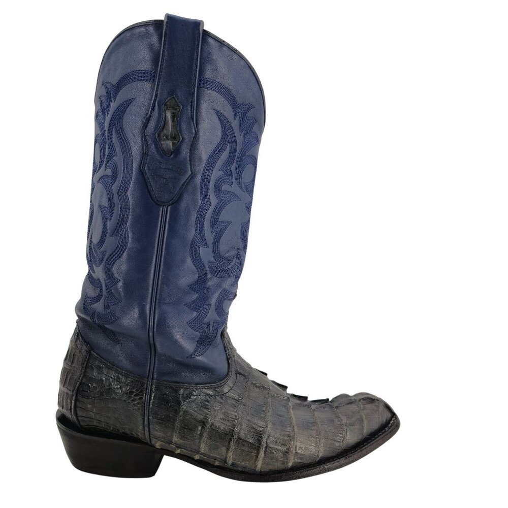 Los Altos Mens Size 10EE Blue Genuine Exotic Crocodile Leather Cowboy Western Bo
